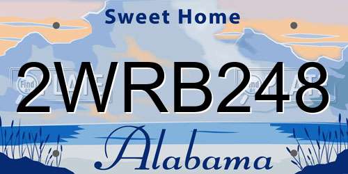 2WRB248 Alabama License Plate