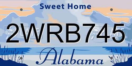 2WRB745 Alabama License Plate