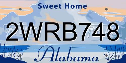 2WRB748 Alabama License Plate