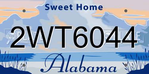 2WT6044 Alabama License Plate