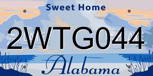 2WTG044 Alabama License Plate