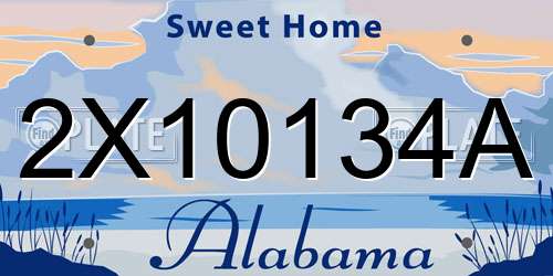 2X10134A Alabama License Plate