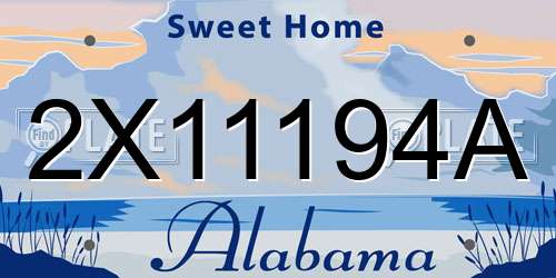 2X11194A Alabama License Plate