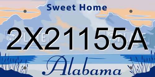 2X21155A Alabama License Plate