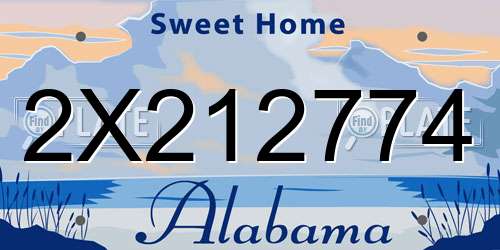 2X212774 Alabama License Plate