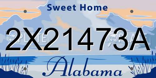 2X21473A Alabama License Plate