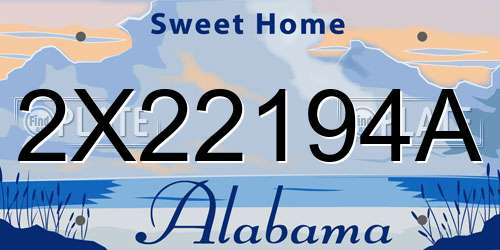 2X22194A Alabama License Plate