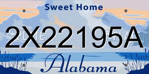 2X22195A Alabama License Plate