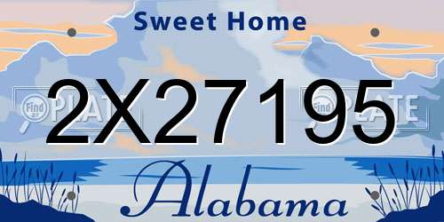 2X27195 Alabama License Plate