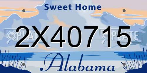 2X40715 Alabama License Plate