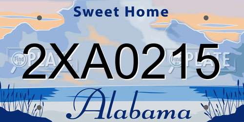 2XA0215 Alabama License Plate