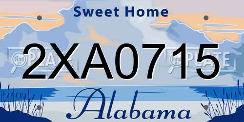 2XA0715 Alabama License Plate