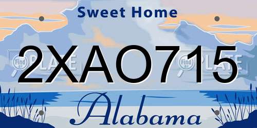 2XAO715 Alabama License Plate