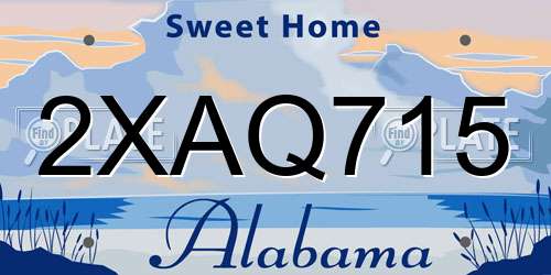2XAQ715 Alabama License Plate