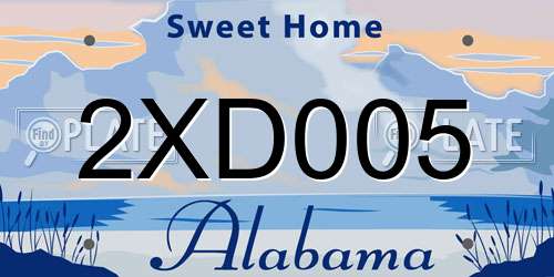 2XD005 Alabama License Plate