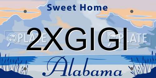 2XGIGI Alabama License Plate