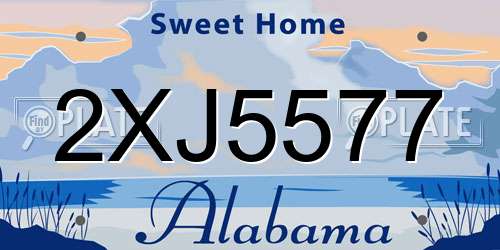 2XJ5577 Alabama License Plate