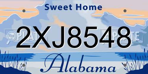 2XJ8548 Alabama License Plate