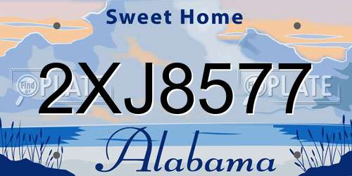2XJ8577 Alabama License Plate