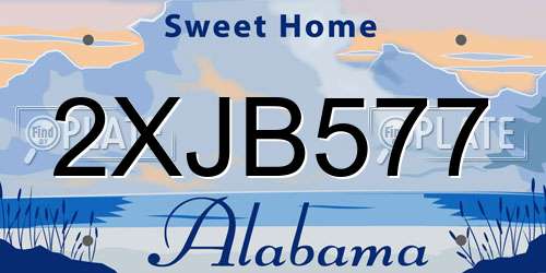 2XJB577 Alabama License Plate