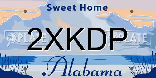 2XKDP Alabama License Plate