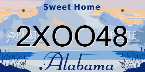 2XOO48 Alabama License Plate