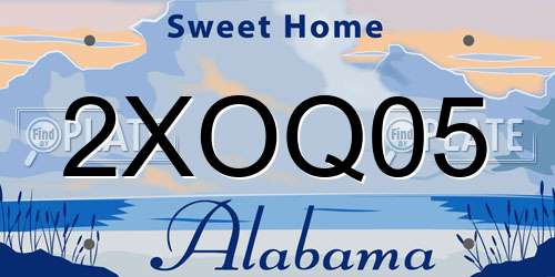 2XOQ05 Alabama License Plate
