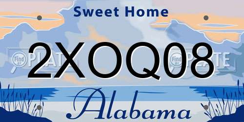2XOQ08 Alabama License Plate