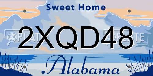 2XQD48 Alabama License Plate