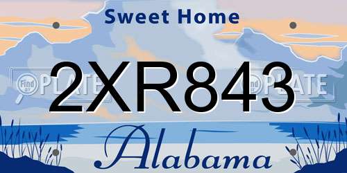 2XR843 Alabama License Plate