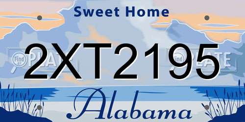 2XT2195 Alabama License Plate