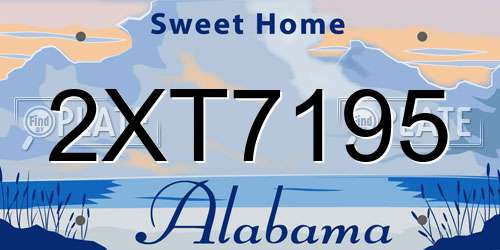 2XT7195 Alabama License Plate