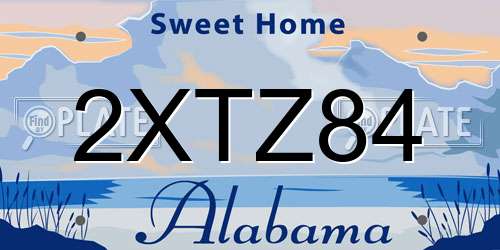 2XTZ84 Alabama License Plate