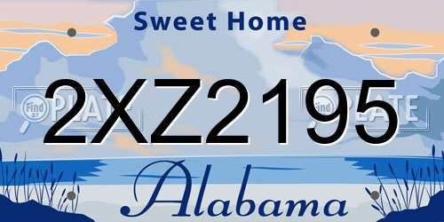 2XZ2195 Alabama License Plate