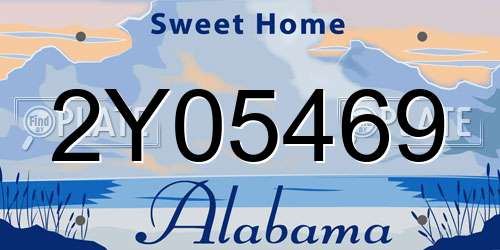 2Y05469 Alabama License Plate