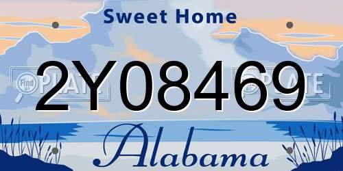 2Y08469 Alabama License Plate