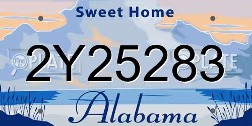 2Y25283 Alabama License Plate