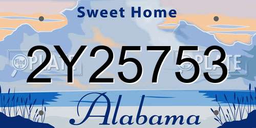 2Y25753 Alabama License Plate