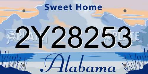 2Y28253 Alabama License Plate