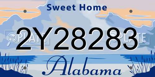 2Y28283 Alabama License Plate