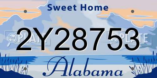 2Y28753 Alabama License Plate