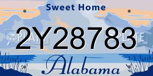 2Y28783 Alabama License Plate