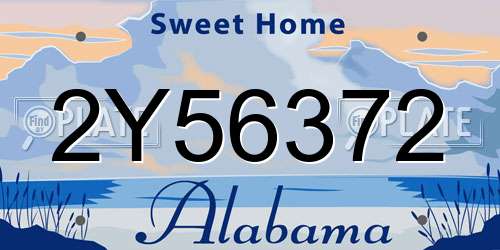 2Y56372 Alabama License Plate