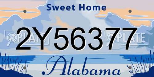 2Y56377 Alabama License Plate