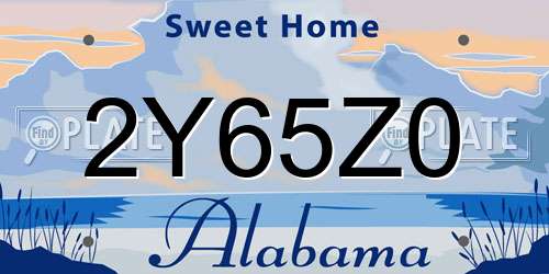 2Y65Z0 Alabama License Plate
