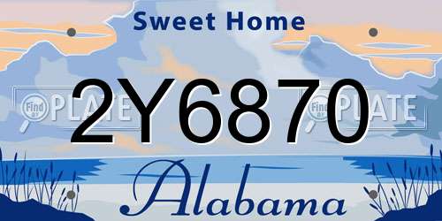 2Y6870 Alabama License Plate