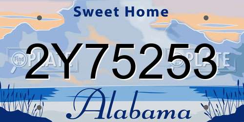 2Y75253 Alabama License Plate