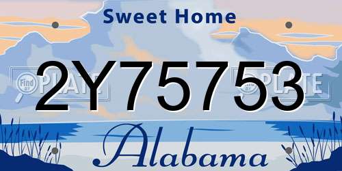 2Y75753 Alabama License Plate
