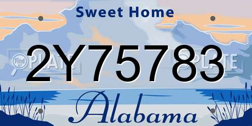 2Y75783 Alabama License Plate
