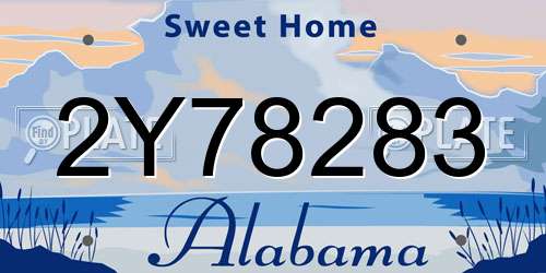 2Y78283 Alabama License Plate